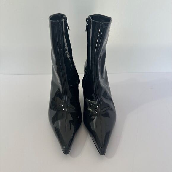 Simon Miller Womens Patent Leather Pointed Toe Boots Size 37 Witchy Gothic Black - Picture 6 of 11